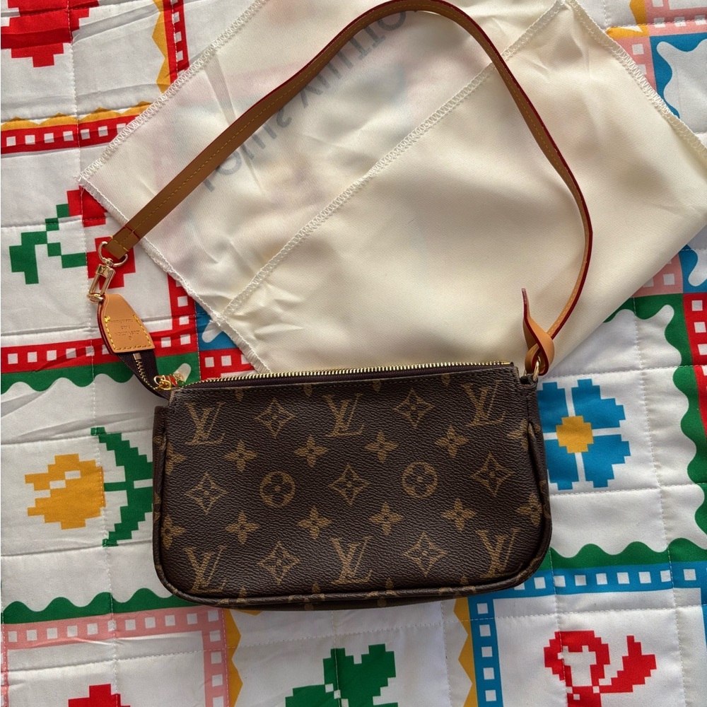 Elegant Brown Monogram Shoulder Bag